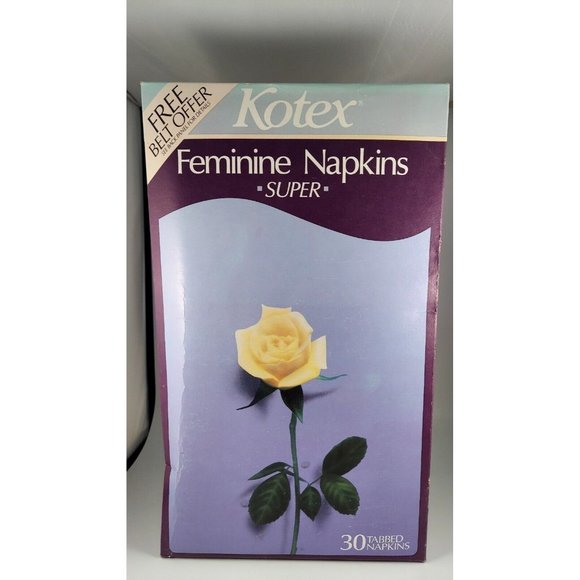 Kotex Other Vintage Kotex Super Feminine Napkins 3 Tabbed Maxi Pads